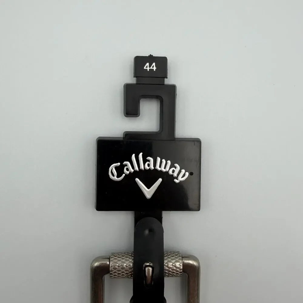 Callaway Golf Belt Mens Size 44 White Textured Faux Leather Silver Buckle NWT